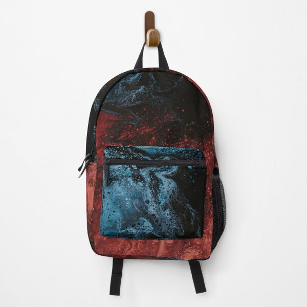 Item preview, Blue and Red Mix Splash Art on the Black Color Background designed and sold by BerryCats.