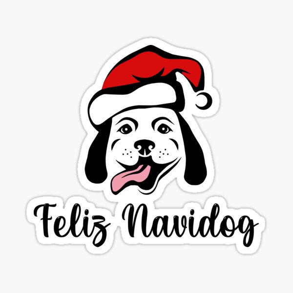 Feliz Navidog funny Dog Christmas greeting Sticker