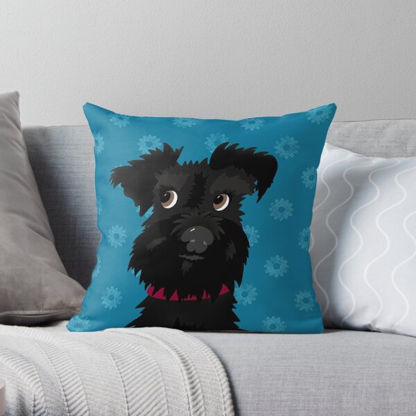 Throw Pillows By Marley Ungaro Giant Schnauzer Aqua