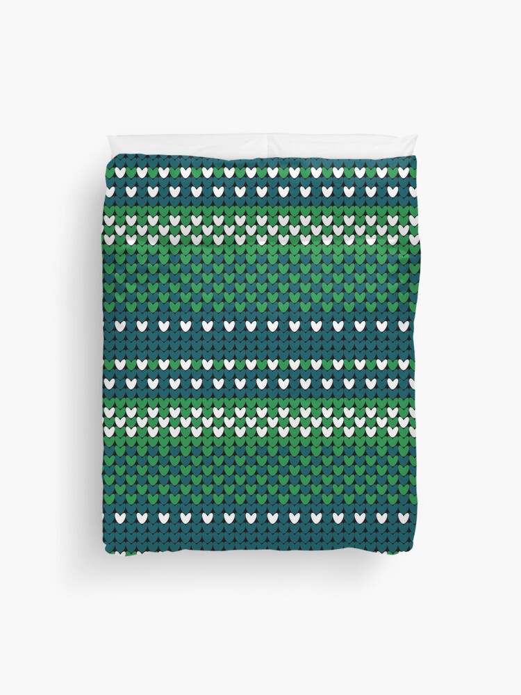 Duvet Cover, Abstract Merry Christmas Knitting Texture designed and sold by Victoria Riabov