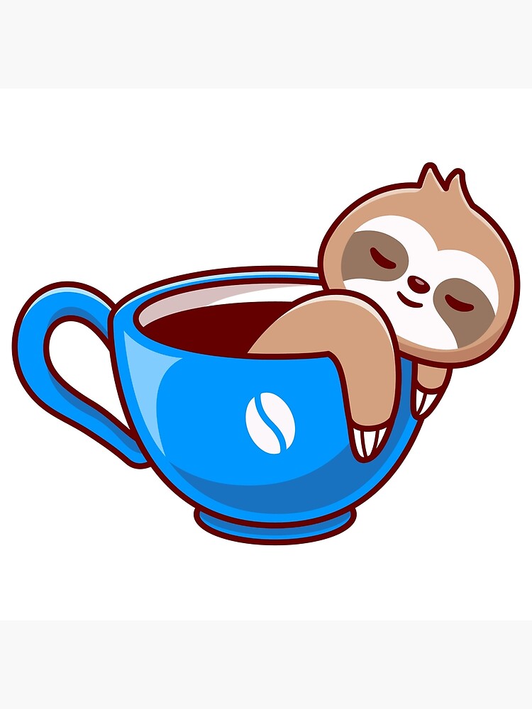 Cute Cat Sleeping On Laptop With Coffee Cup Cartoon Vector Icon  Illustration (2) - Sleep - Sticker