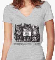 Pussies Against Trump Women's Fitted V-Neck T-Shirt