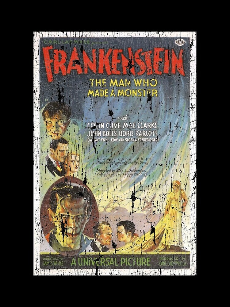 "Frankenstein Boris Karloff Movie Vintage Poster" iPhone Case for Sale