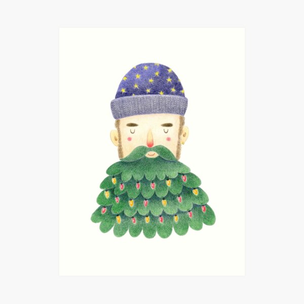 Hipster Christmas Art Print
