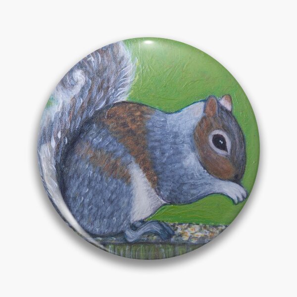 Item preview, Grey squirrel with green background designed and sold by Rebekah Gavra.