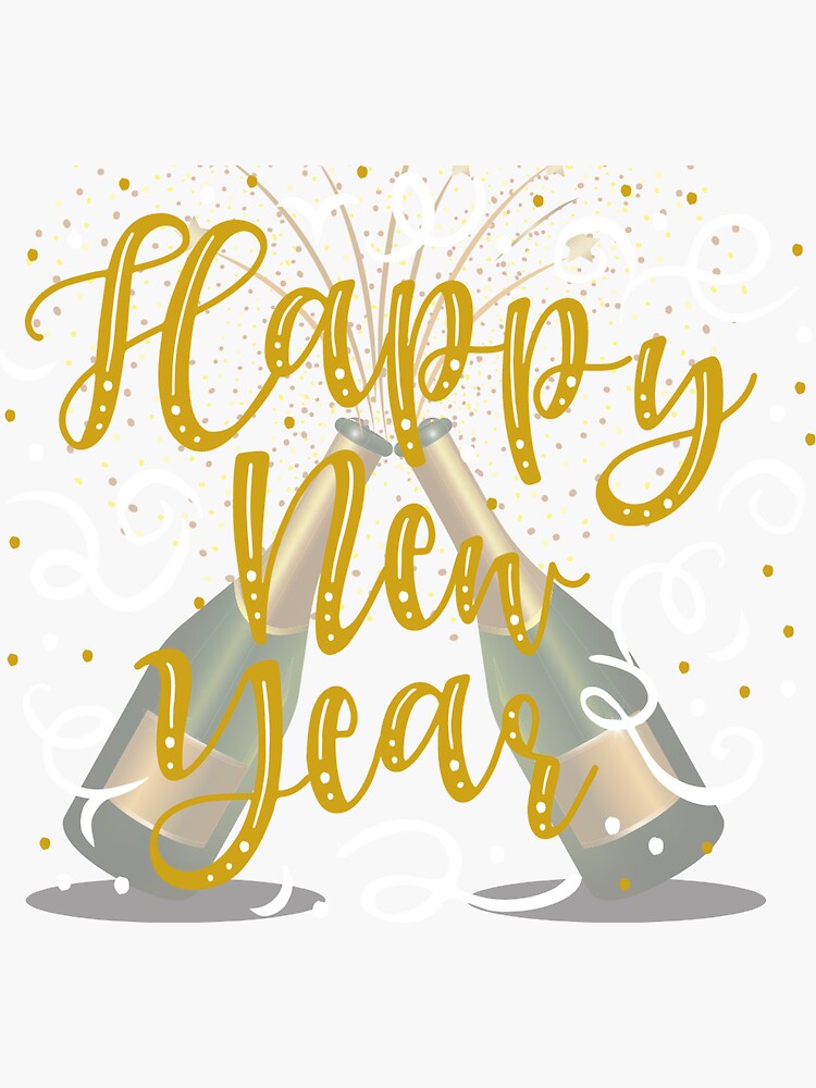 Thumbnail 3 of 3, Sticker, New year at home in time of Covid 19 designed and sold by ISF22.