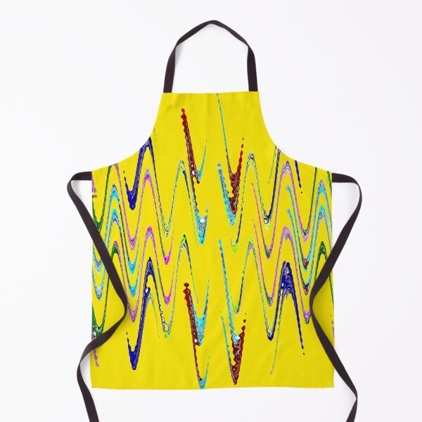 Item preview, Multicolored abstract spirals and waveform pattern on yellow background. designed and sold by IaroslavB.