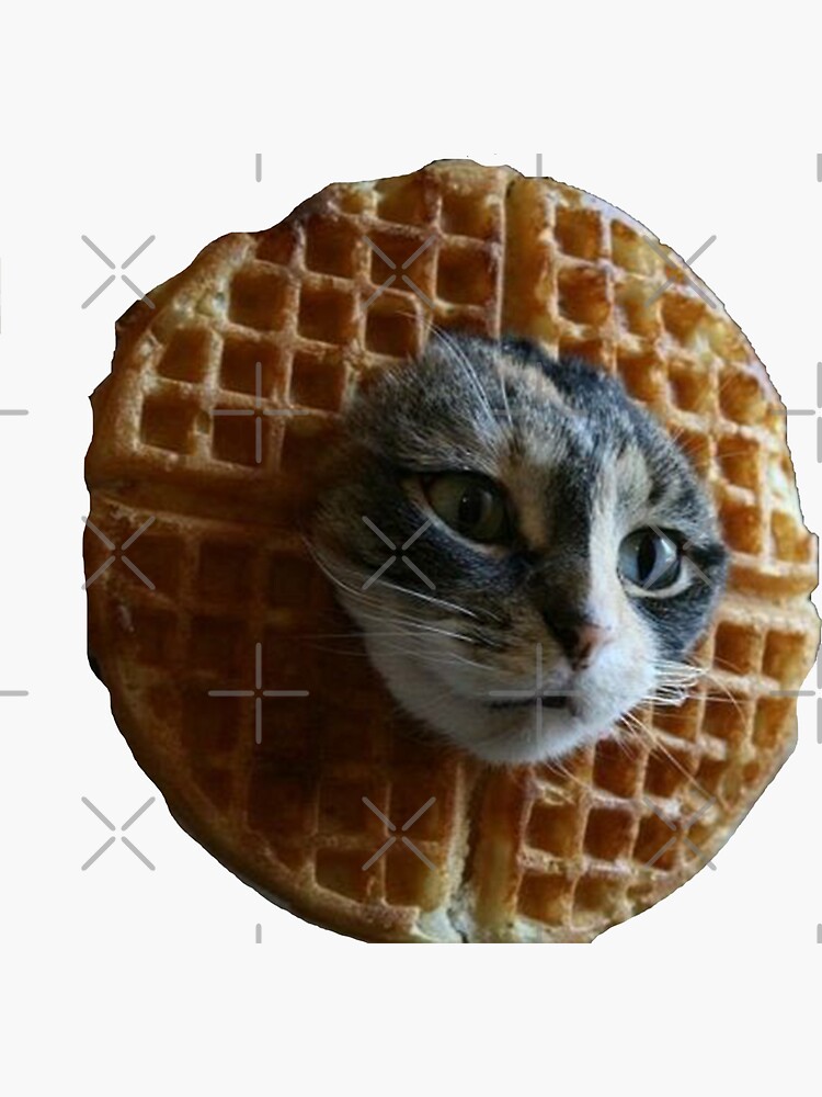 "waffle cat" Sticker by MIMICASTUDIO Redbubble