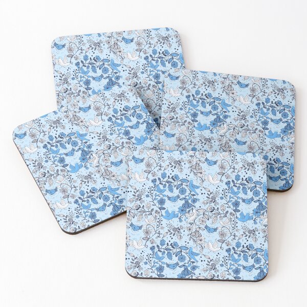 Item preview, Everybirdy Blue Pattern designed and sold by Rainbows Rock.