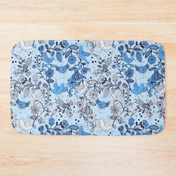 Item preview, Everybirdy Blue Pattern designed and sold by Rainbows Rock.