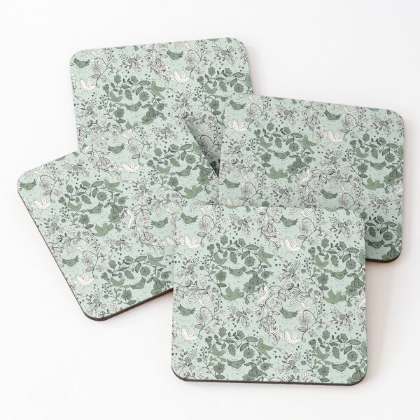 Item preview, Everybirdy Green Pattern designed and sold by Rainbows Rock.