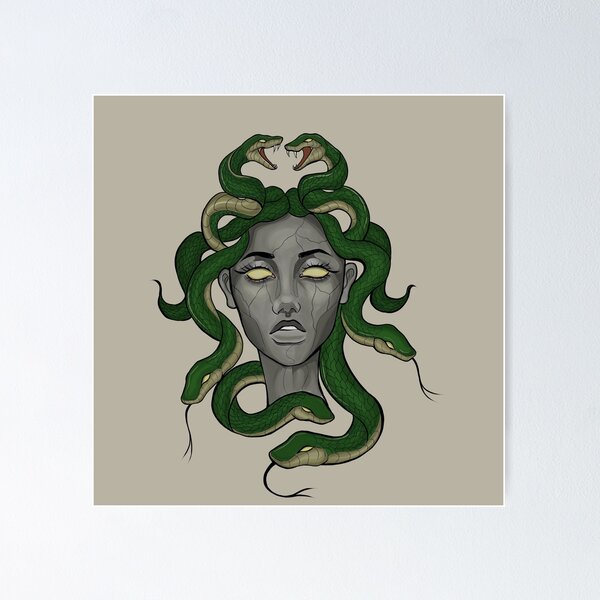 medusa greek mythology gorgons snakes story print decor poster art Art  Board Print for Sale by MaMoAn