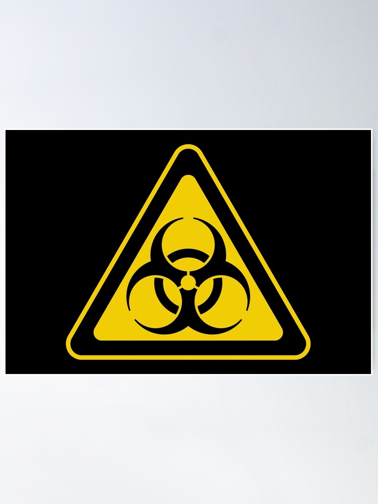 Set sign biohazard toxicity dangerous yellow signs