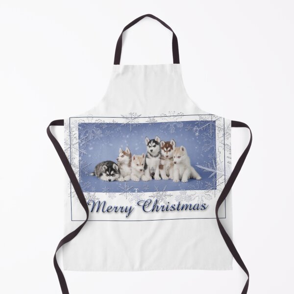 Item preview, Siberian Husky Christmas greeting card designed and sold by PetsArt.