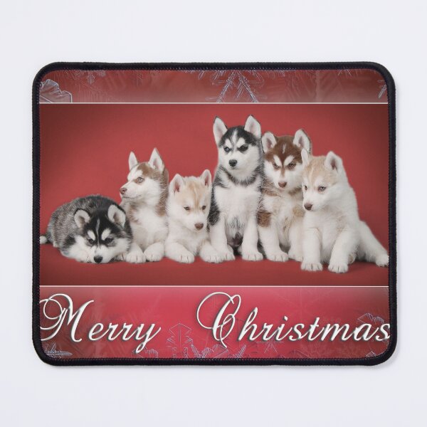 Item preview, Siberian Husky Christmas greeting card designed and sold by PetsArt.