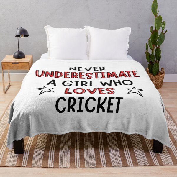 Item preview, Never underestimate a girl who loves cricket designed and sold by TheGreenGoat.
