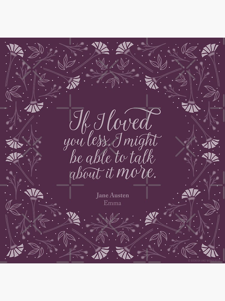 Jane Austen Emma Floral Love Quote Magnet