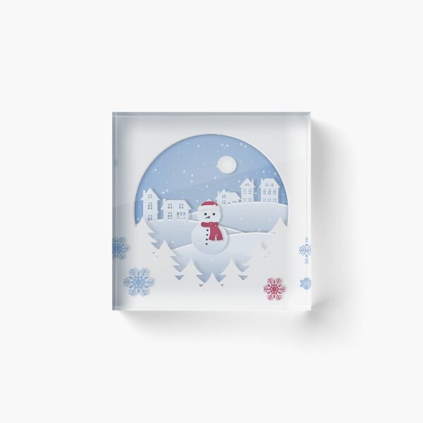 Festive Scene Acrylic Block