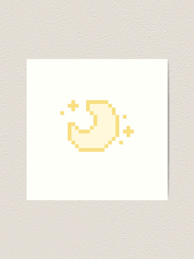 Cute pixel art moon\