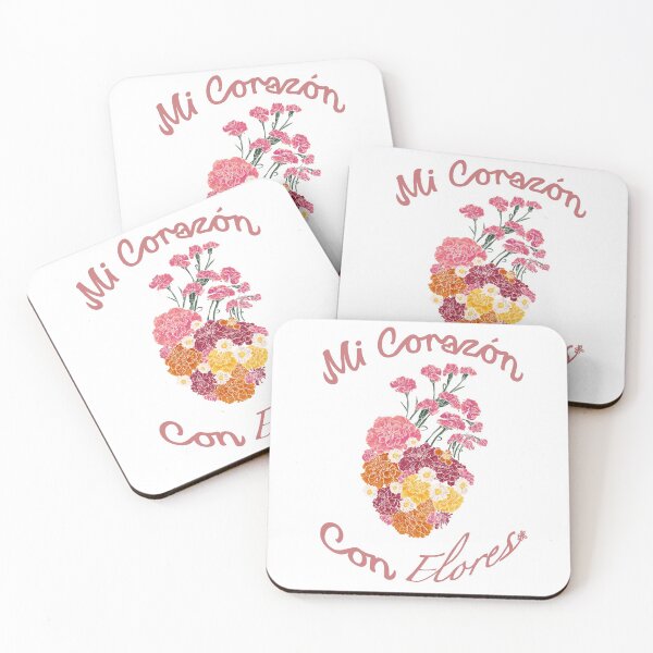 Item preview, Mi Corazón Con Flores Titled (White Line Art: Complex) designed and sold by 2-Floral-Frogs.