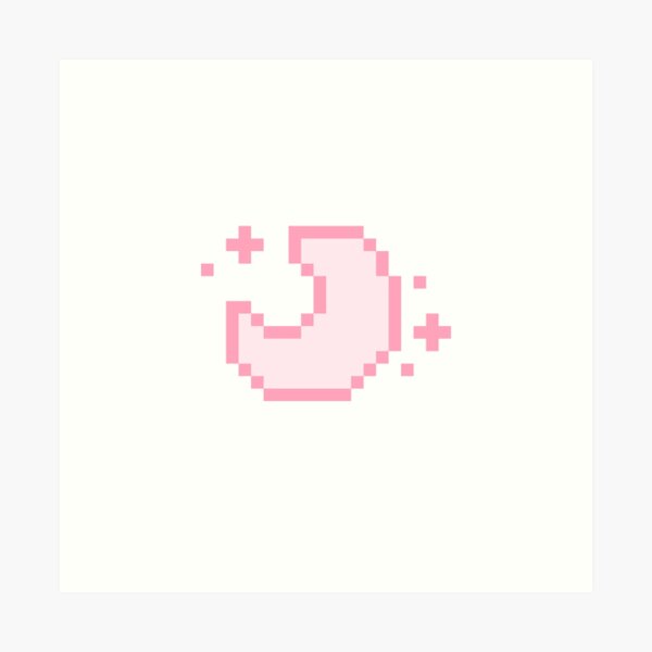 Cute pixel art moon\