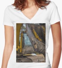 Excavator Women's Fitted V-Neck T-Shirt