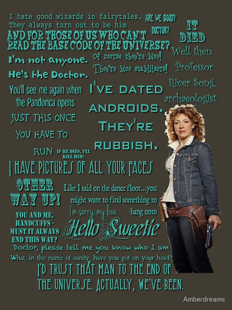 "River Song Quotes" Tshirt for Sale by Amberdreams Redbubble dr
