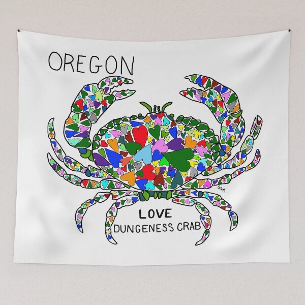 Item preview, Oregon - Dungeness Crab - love - state symbols designed and sold by Colleen Macomber.