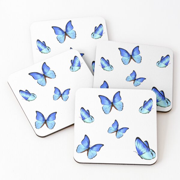 Item preview, Multiple Bright Blue Butterflies sticker set designed and sold by ChriseryMerch.