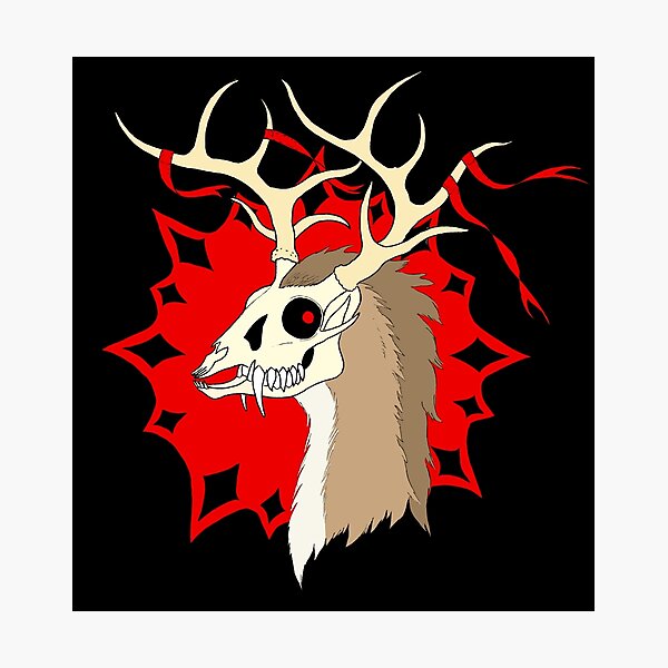 Bandhirsch (dunkle Version) Fotodruck