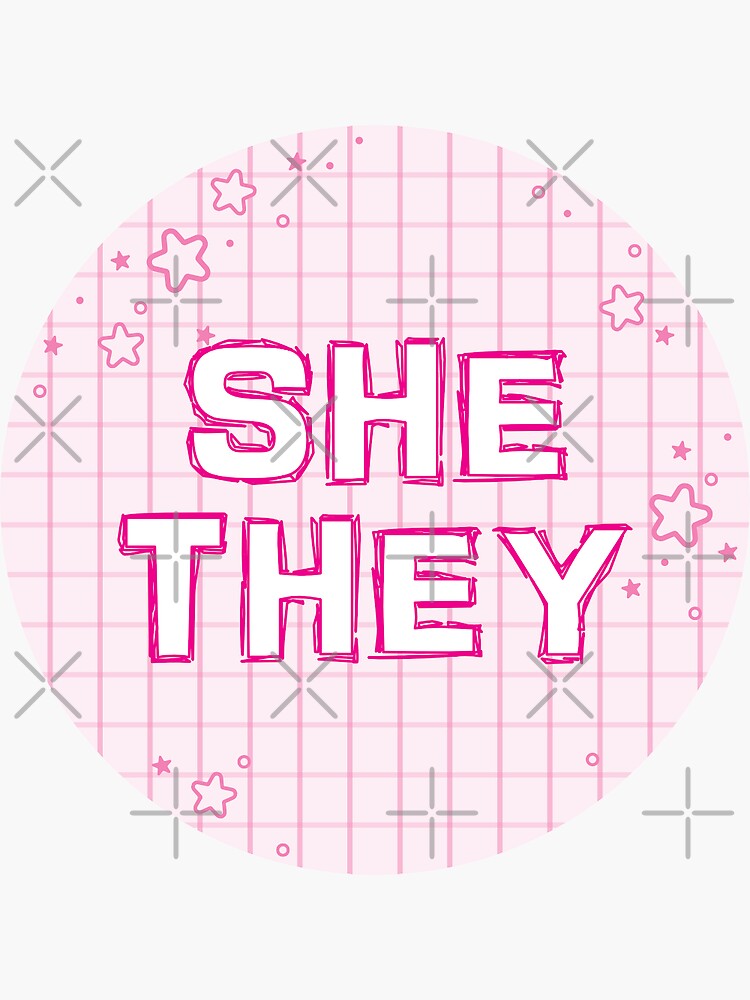 Pink Sketchbook She/They Pronouns  Sticker for Sale by MoonMint