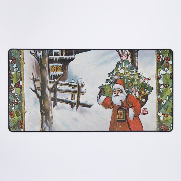 Vintage Santa Claus Postcard Desk Mat