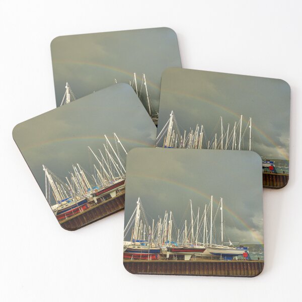 Item preview, Rainbow over the boats docked in Falmouth Harbour designed and sold by VnGphoto.