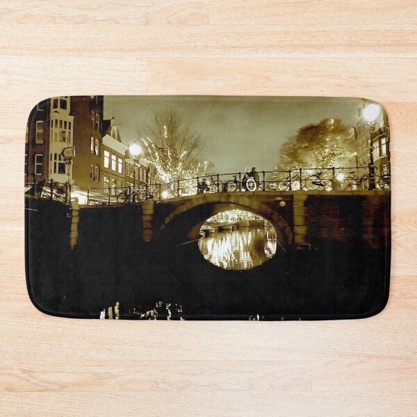 Item preview,  Amsterdam canal, canal houses at night. designed and sold by Noel Ali ⭐⭐⭐⭐⭐.