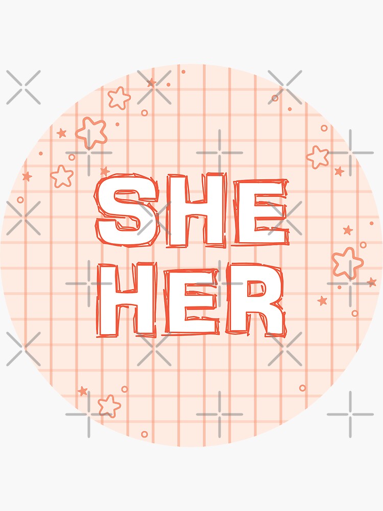 Peach Sketchbook Sheher Pronouns Sticker For Sale By Moonmint Redbubble 7084