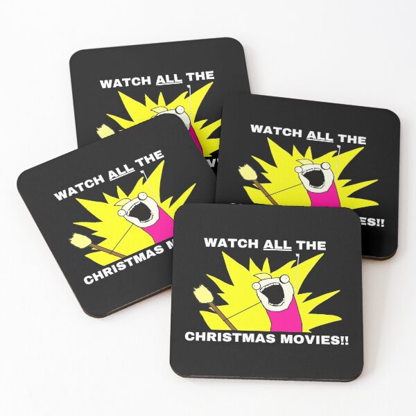 Item preview, Watch All The Christmas Movies Meme In Black designed and sold by LuckyKermit.