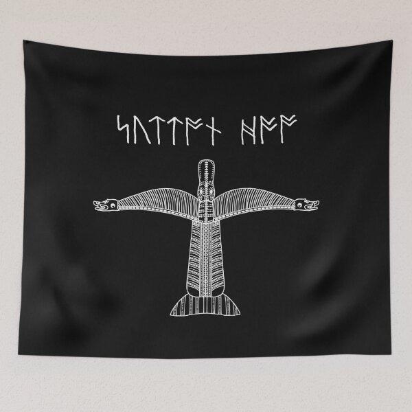 Item preview, Winged dragon motif from the Sutton Hoo helmet, and Anglo-Saxon runes designed and sold by AvengingMeteor.