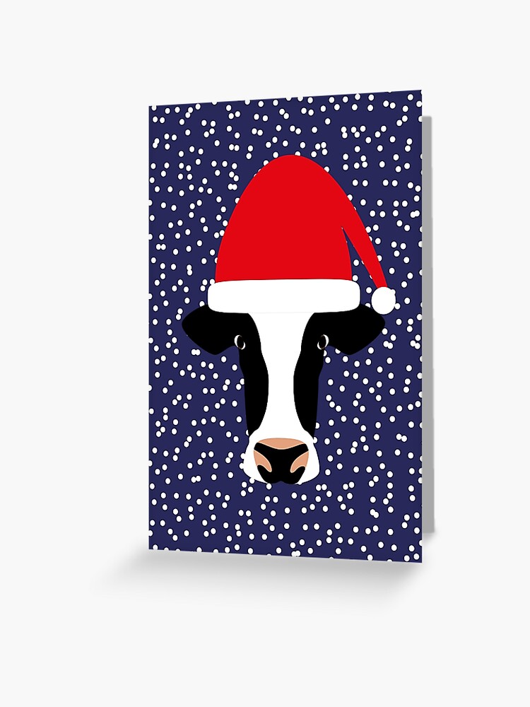 Thumbnail 1 of 2, Greeting Card, NDVH Christmas Cow designed and sold by nikhorne.