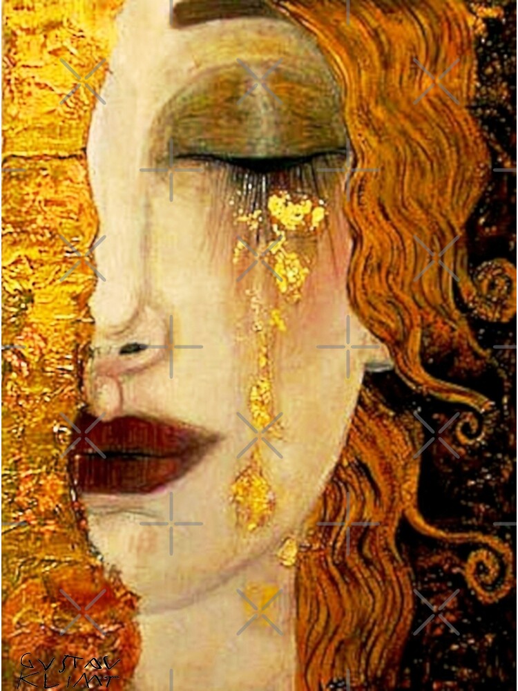Disover Gustav Klimt | "Freya's Tears" w/Signature| Women's Grief Art Nouveau Premium Matte Vertical Poster