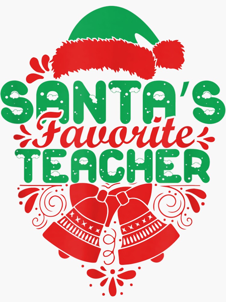 Funny Santa's Favorite Science Teacher Santa Hat Christmas T-Shirt