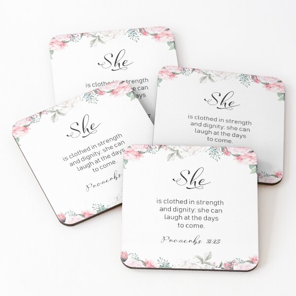Item preview, She Is Clothed In Strength And Dignity, Proverbs 31:25, Bible Verse, Watercolor Scripture, Christian Gift  designed and sold by Dzhenka-Balimez.