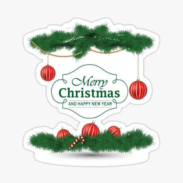 Merry Christmas and Happy New Year Stickers
