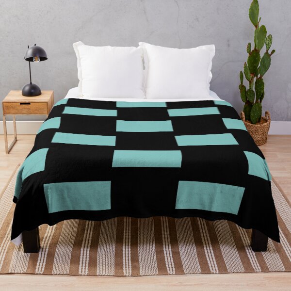 Item preview, Calm Cheerful Turquoise and Black Color Block designed and sold by NECHSTORE.
