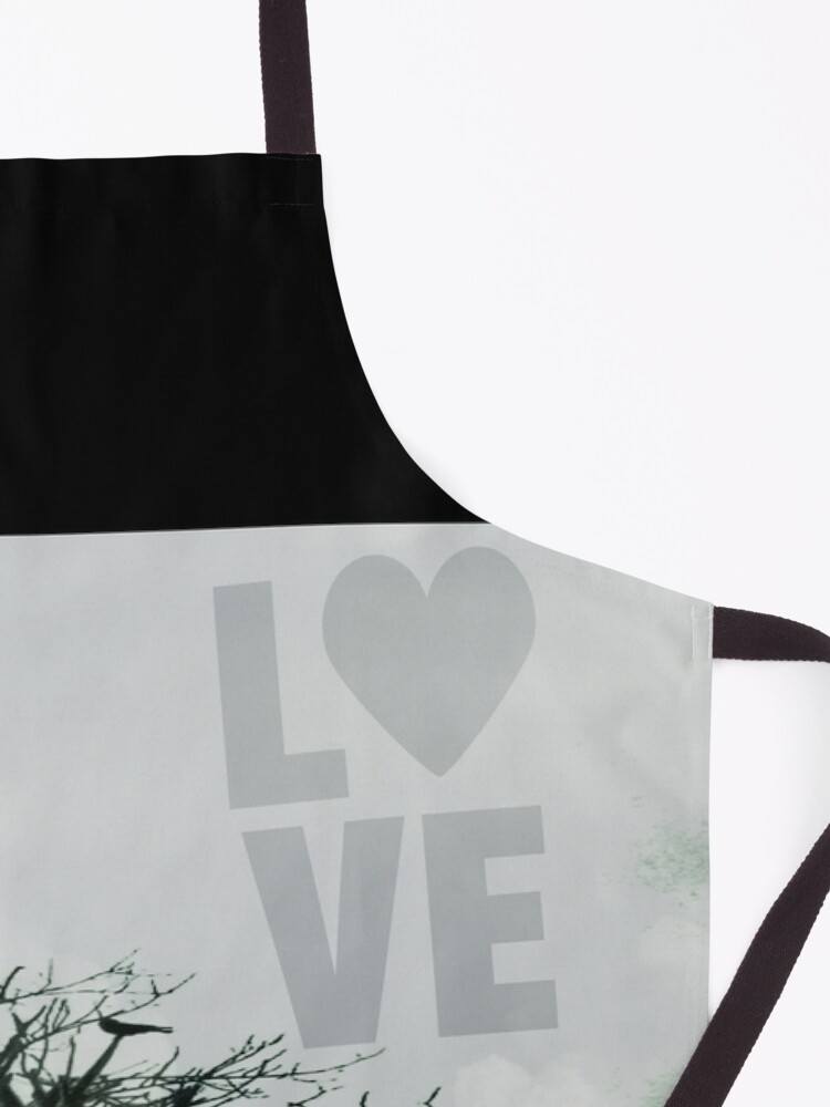 Thumbnail 3 of 6, Apron, Love Birds designed and sold by kinkatstyle.