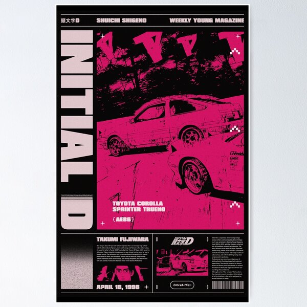 Item preview, Initial D Toyota Synth Magazine Art designed and sold by DunamisDezign.