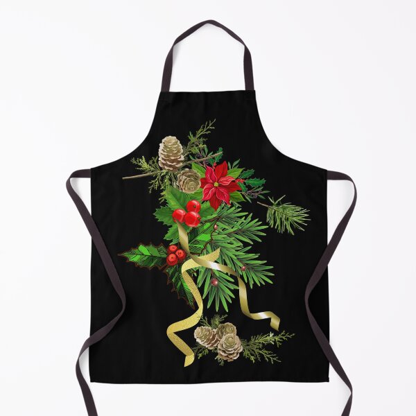 Item preview, Christmas Mistletoe With Gold Ribbons & Pine Cones Design designed and sold by EarthArtDesigns.