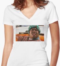 BIG WORM Women's Fitted V-Neck T-Shirt