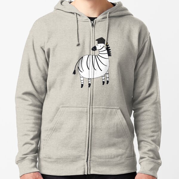 funny zebre Zipped Hoodie