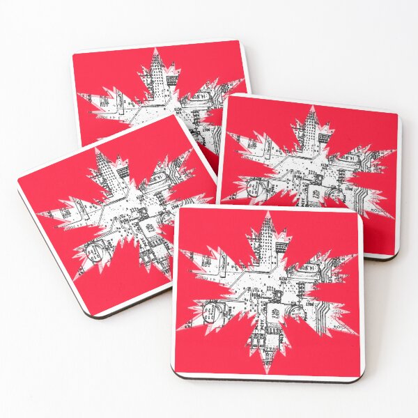 Item preview, Red Techie Snowflakes White-Black Star by Iritof designed and sold by iritof.