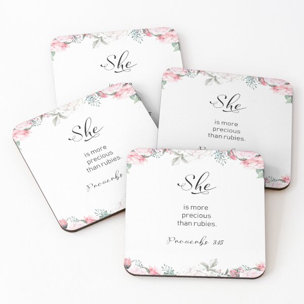 Item preview, She Is More Precious Than Rubies, Proverbs 3:25, Floral Bible Verse, Watercolor Scripture, Christian Gifts designed and sold by Dzhenka-Balimez.